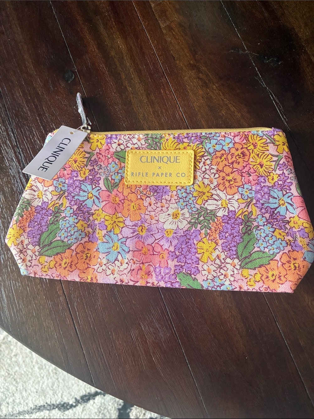 Rifle Paper Co. Floral Pouch - Pink, Purple, Yellow, Blue